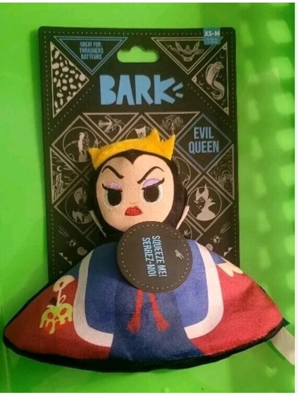 2 BARKBOX DISNEY VILLAINS CRUELLA DEVILLE & REVERSIBLE EVIL QUEEN/WITCH DOG TOYS